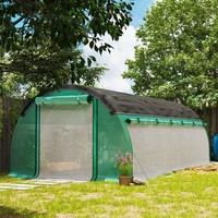 Outsunny GewäChshaus 6 X 3 X 2 M FoliengewäChshaus Mit 12 Fenster, RolltüRen
