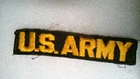 VINTAGE MILITARY PATCH GOLD ON BLACK NAME TAPE WW2 ERA WITH U.S. ARMY