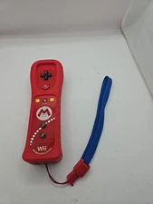 Nintendo Wii Motion Plus Remote Mario Edition Wiimote OEM Red RVL-036 w/lanyard.