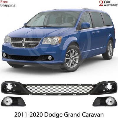 Front Bumper Cover Paintable & Head Light Pair For 2011-2020 Dodge Grand Caravan