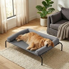 RRPETHOME Large Elevated Cooling Dog Bed, Raised Dog Cot Beds for Large Dogs,...