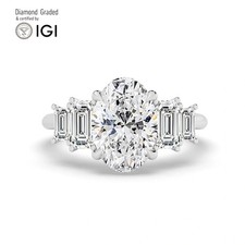 Oval Diamond Engagement Ring 14k White Gold Labgrown 4.40 Ct Solitaire