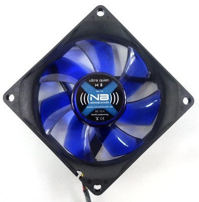 Noiseblocker BlackSilent Fan X2 - 80mm Schwarz-Blau wie neu mit montage zubehör