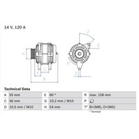 Drehstromgenerator Bosch 0 986 044 410