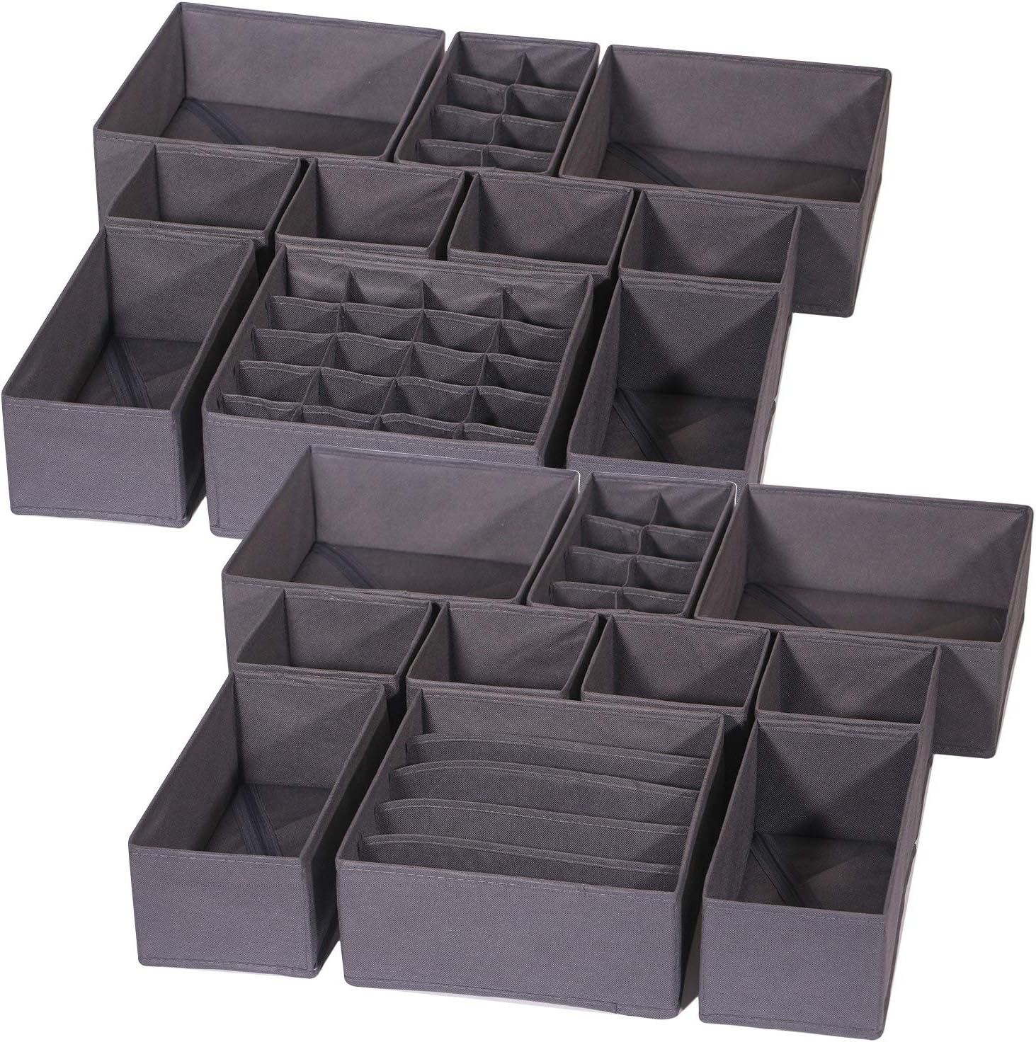 21 Pack Foldable Cloth Storage Box Closet Dresser Drawer Organizer Fabric Basket-image