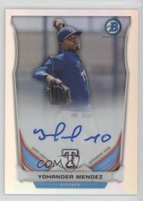2014 Bowman Prospect Chrome Refractor 294/500 Yohander Mendez #BCAP-YM Auto x4f