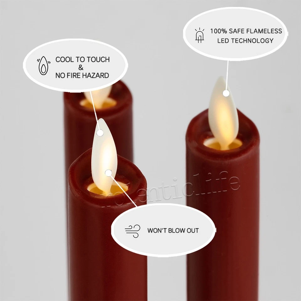 Luminara LED Flameless Wax Taper Candles with Realistic Dancing Flame - Image 3 of 4