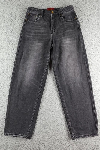 Mutimer Jeans Mens 32x31 Black Straight Relaxed Charcoal Wash Distressed Faded - product listing photo
