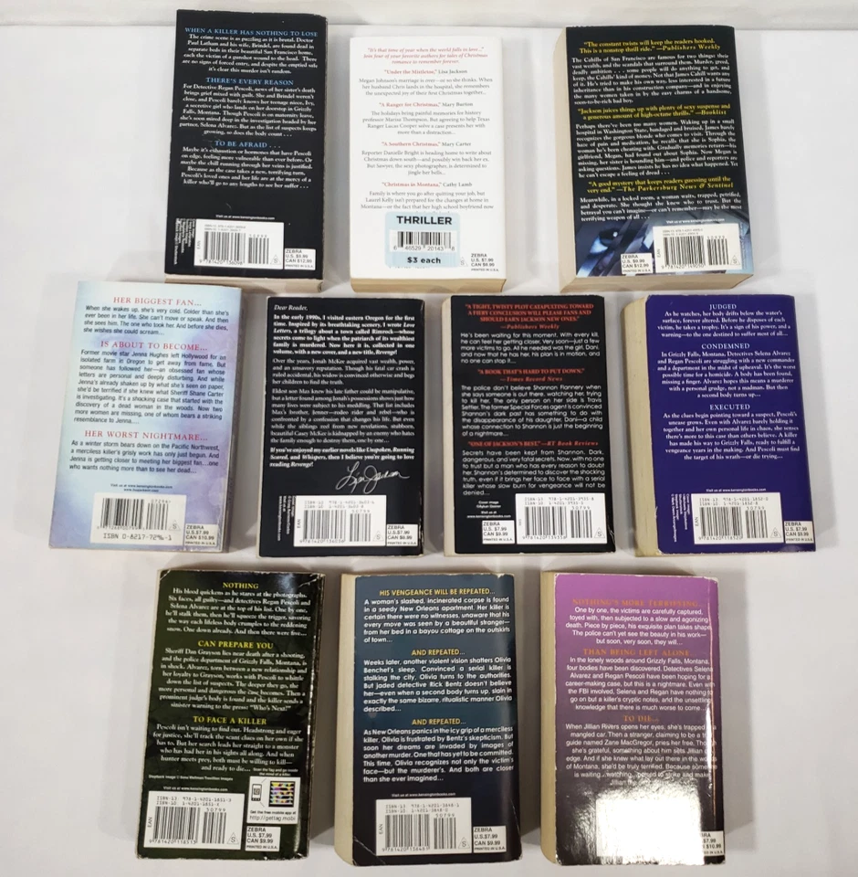 Lisa Jackson Books Lot Of 10 Romance Novels Romantic Suspense Mystery Crime Set Foto 3 de 4