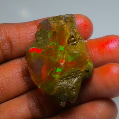Ethiopian Oil Opal Specimen  80.00 cts Natural Rough Gemstone - Fire Opal Roug