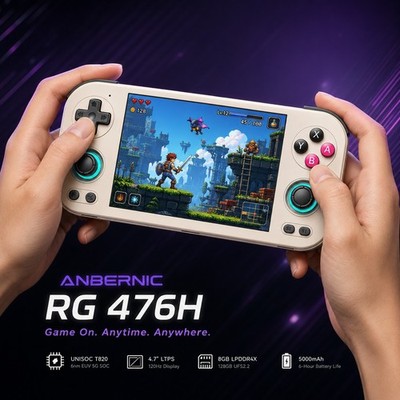 Anbernic RG476H Handheld Game Console T820 8GB 128GB Android 13 120Hz Gray Retro