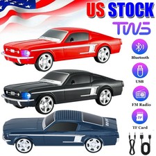 Portable Rechargeabl Retro Car Bluetooth Replica Speaker Dual 2in Woofers USB TF