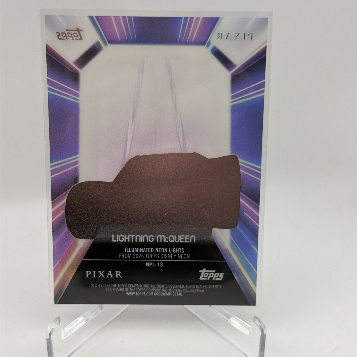 2026 Topps Disney Neon Lightning McQueen Illuminated Neon Lights