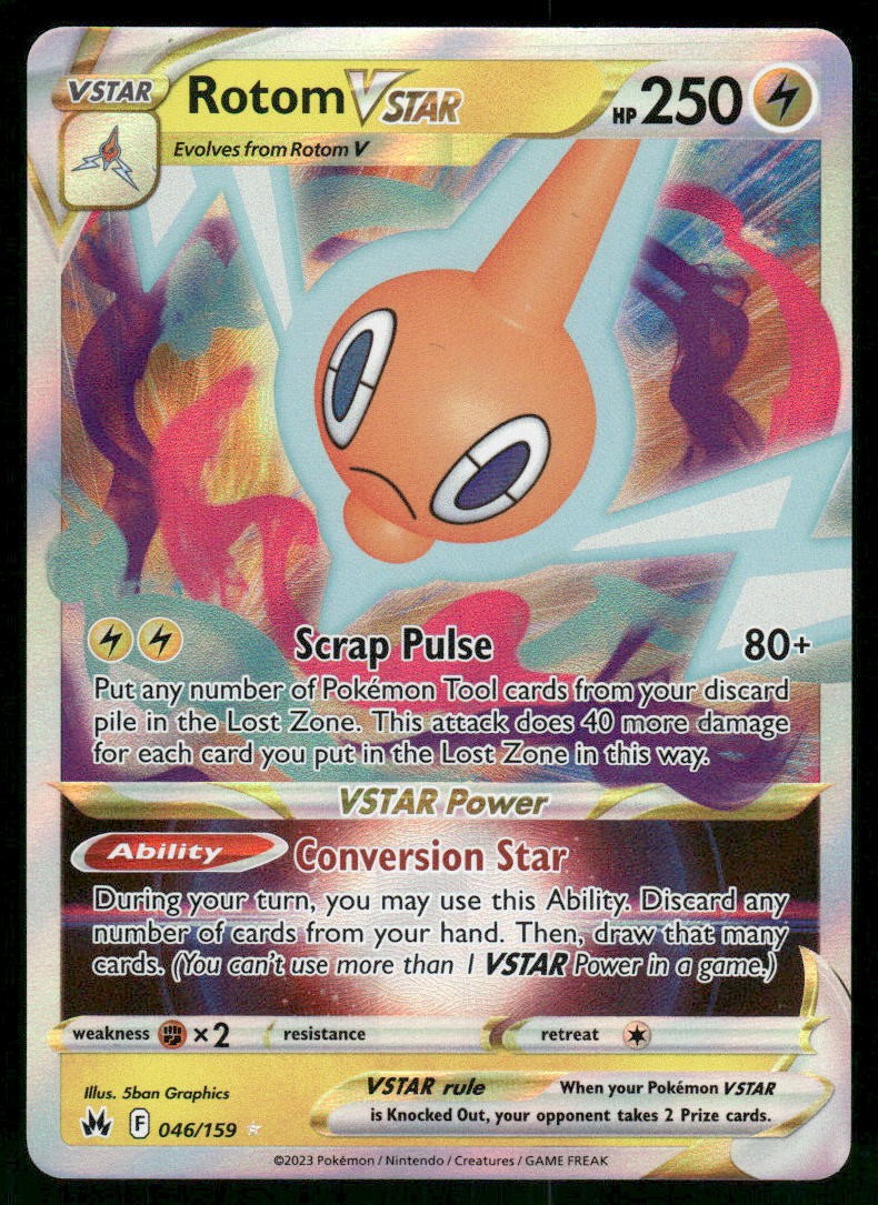 Rotom VSTAR 046/159 Ultra Rare Holo NM Pokemon Crown Zenith