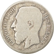 [#797238] Coin, Belgium, Leopold II, 2 Francs, 2 Frank, 1867, VF(20-25), Silver,