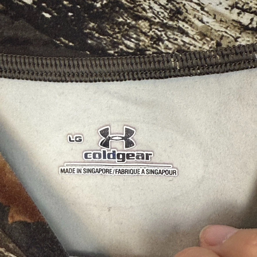 Under Armour Cold Gear Camo Hunting Shirt Womens L Large Brown Long Sleeve - Image 3 of 4