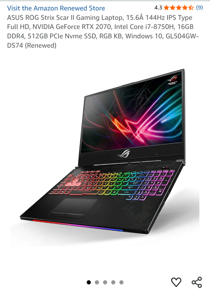 ASUS ROG Strix Scar II Gaming Laptop