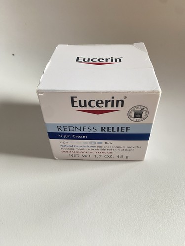 Eucerin RÖTUNGEN LINDERUNG empfindliche Hautpflege 1,7 Unzen NACHTCREME dermatologisch Neu im Karton