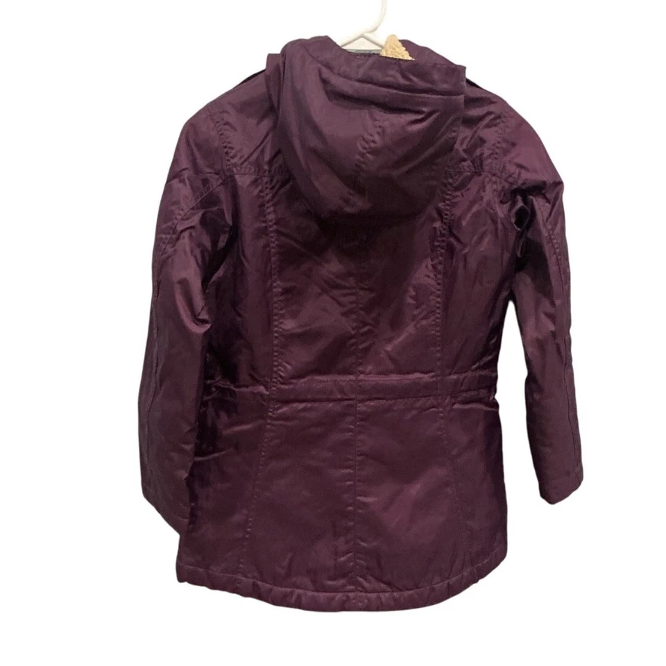 Abrigo Parka Lands End Niños Juvenil Pequeño 7 8 Chaqueta de Invierno Púrpura Sherpa Forrado Capucha Foto 4 de 4