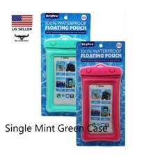 100 Waterproof Floating Pouch Phone Case Hands Free with Strap, Mint Green