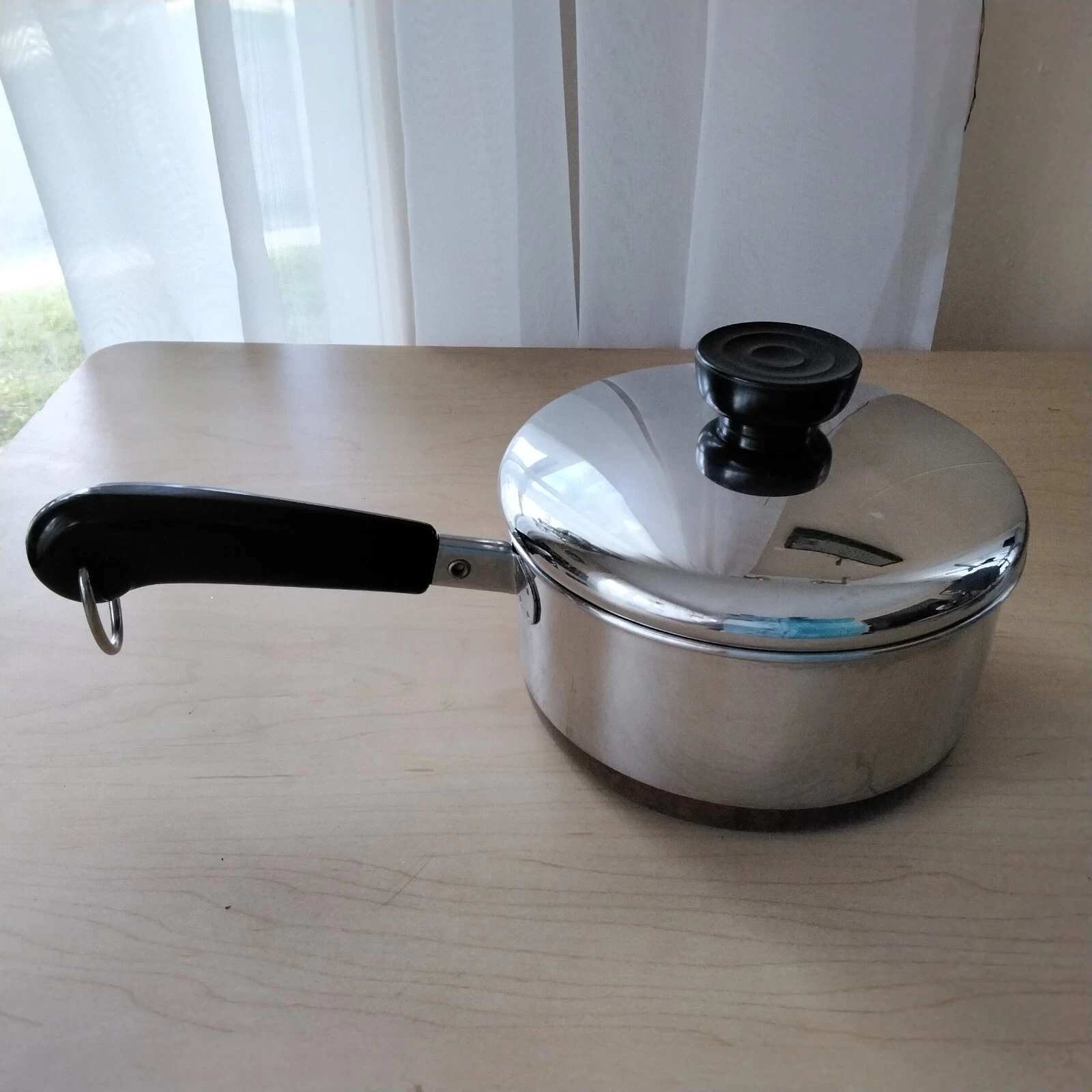 Revere Ware 1 Quart 91f Sauce Pan with Lid Copper Bottom 1801 Clinton Ill. USA