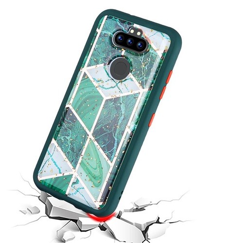 Funda protectora de goma a prueba de golpes con diseño híbrido de mármol para LG Aristo 5 / Fortune 3 - Imagen 19 de 32
