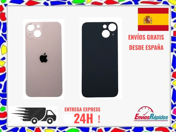 Tapa trasera cristal cubre batería para Iphone 13 ROSA envio rapido 24/48h