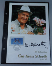 Handschriftliches Autogramm Carl-Heinz Schroth Philswiss 1987 (112129)