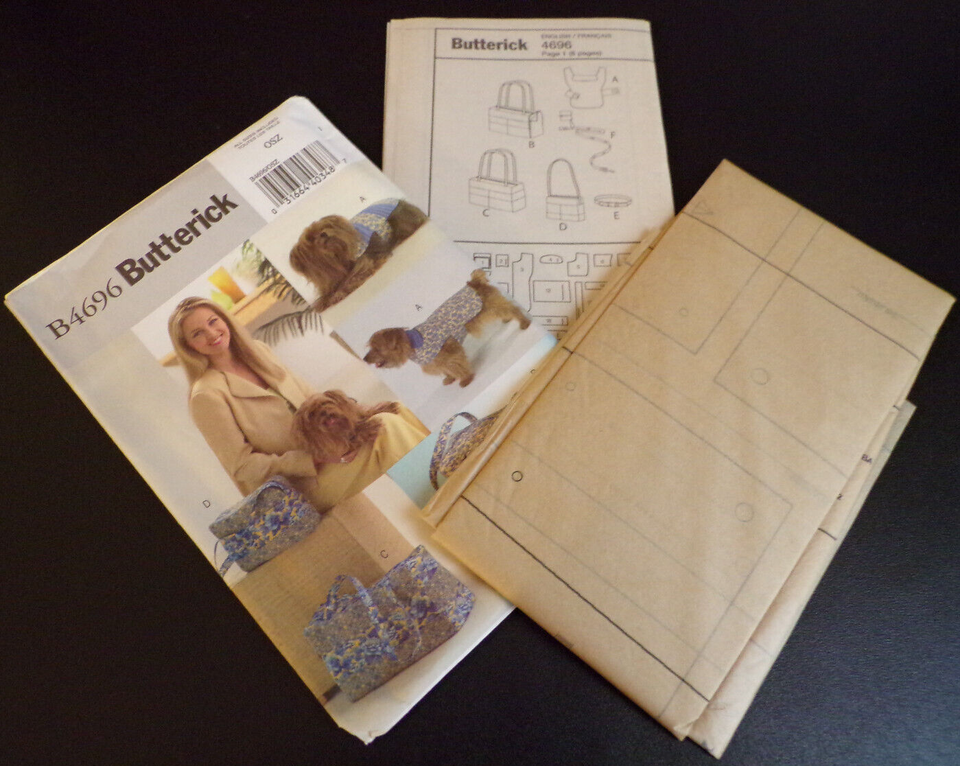 Butterick Sewing Pattern B4696 Misses and Dog Accessories Coat Tote