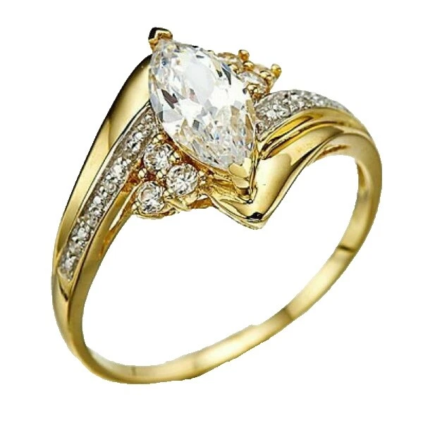 Topaz blanco amarillo Oro Lleno Joyería de Moda