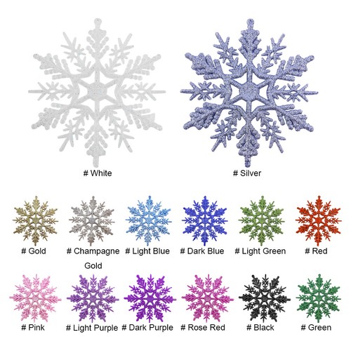 Fiocchi di Neve Luminosi 10 cm 24 Pezzi Fiocchi di Neve Invernali Decorazione Fiocchi di Neve per K - Foto 2 di 15