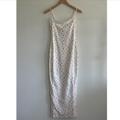 Skims Fits Everybody Lace Long Slip Dress Marble Candy Heart Print, Size  Medium | eBay