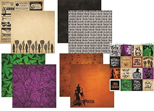 Hocus Pocus 12x12 Scrapbook Paper and Sticker Set for Spellbinding Crafts