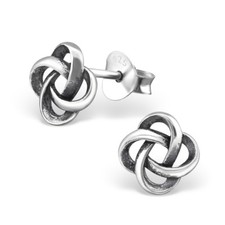 925 Sterling Silver Celtic Swirl Knot Kids Girls Women Stud Earrings