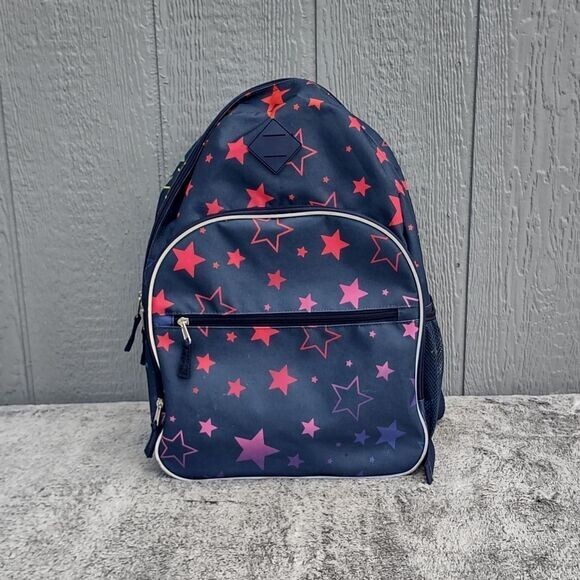 Colorful Star Pattern Unisex Backpack with Zipper Pockets for School-image