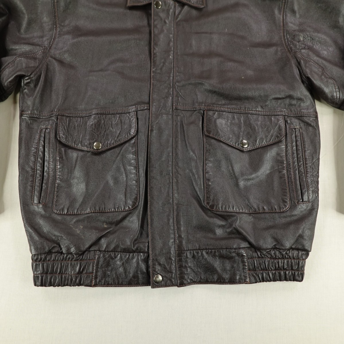 Vintage Flight Suits Ltd Jacket Mens Large Black Real Leather Coat