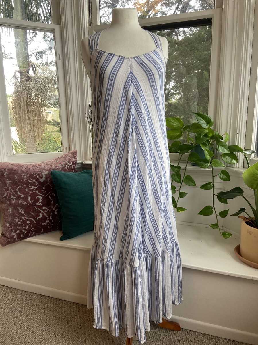 holding horses blue dress Anthropologie Womens Maxi White Stripe Lined Size S Size:us-16 INV-0410-285 Wedding Royal Blue Lehenga