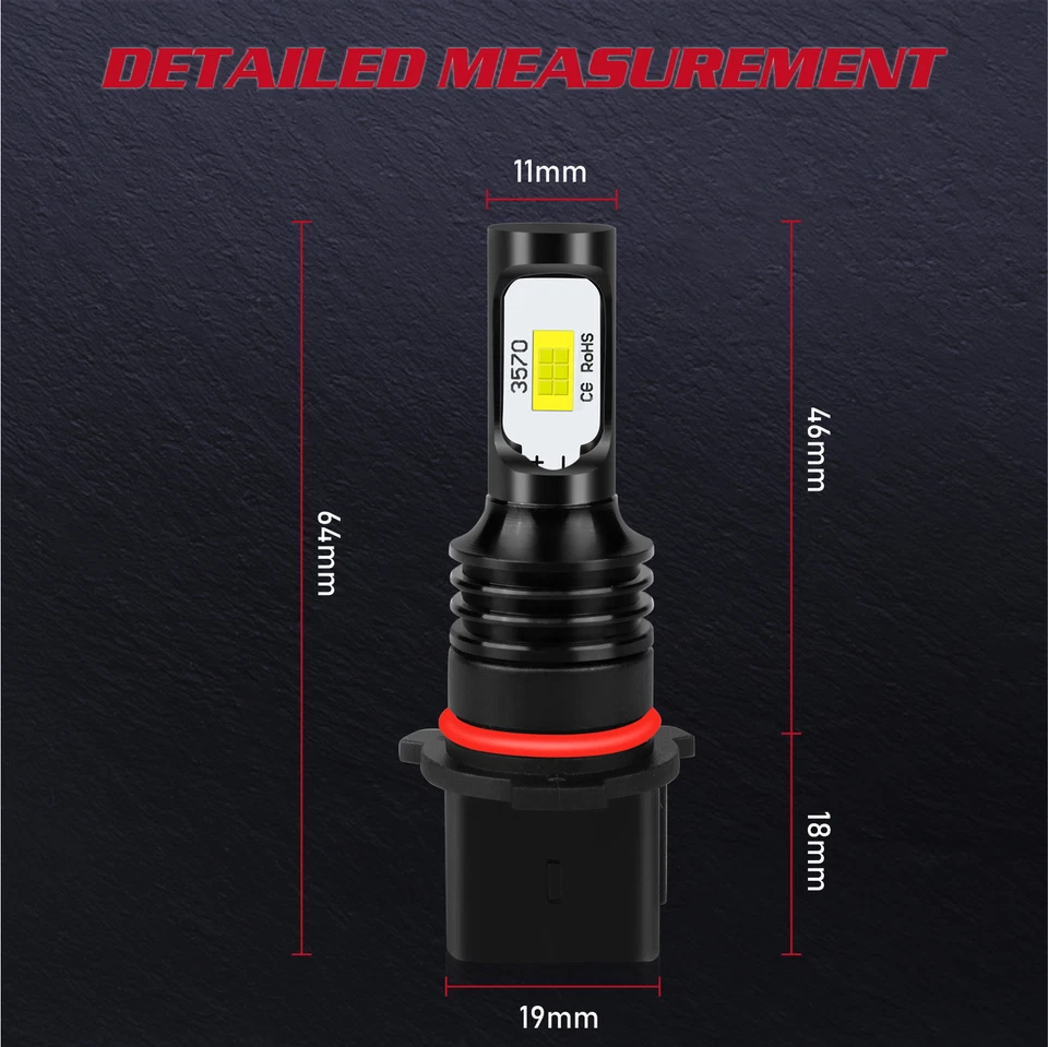 2 светодиодные противотуманные лампы 12278 PSX26W 6000K белые для GMC Yukon 2015–2019 Yukon XL - Изображение 4 из 4