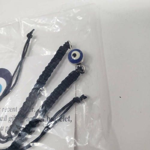 Unisex Evil Eye Pendant Bracelet with Adjustable String Band Woven Bracelet - Picture 5 of 7