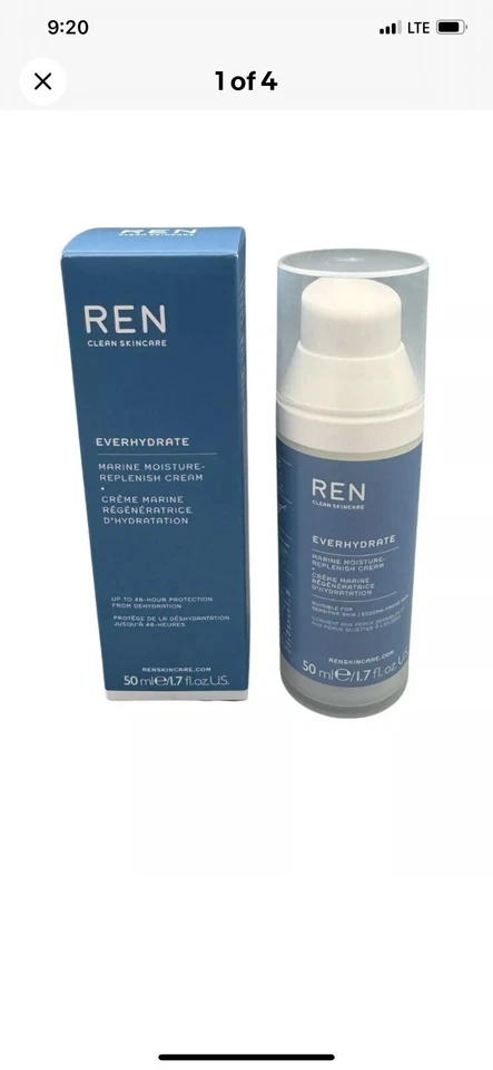 NUEVO EN CAJA - Ren Clean Cuidado de la Piel EVERHIDRATADO CREMA HIDRATANTE MARINA... 1,7 OZ Foto 2 de 4