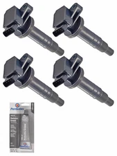 Set of 4 Ignition Coil + Tune Up Grease For Toyota Corolla CE Sedan 1.8L UF247