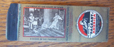 1935 PAGEANT OF AMERICA MATCHBOOK COVER:COLUMBUS AT THE COURT BLACK HILLS, SD -D