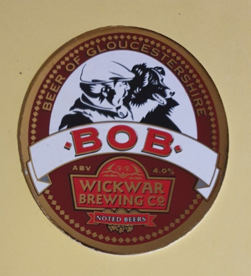 WICKWAR Brauerei BOB Real Ale Bier Zapfsäule Clip Abzeichen Front Border Collie Bild