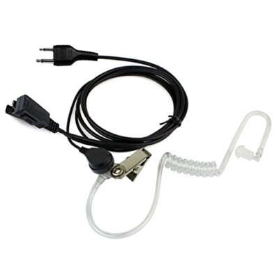 Headset Con Microfono PTT Per Radio Icom IC-F Series - Auricolare Discreto, Cavo Trasparente, Per Sicurezza E Lavoro