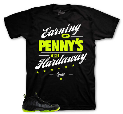 Sneaker Tees To Match Foamposite Volt Black Sneakers - Earning Pennies Shirts