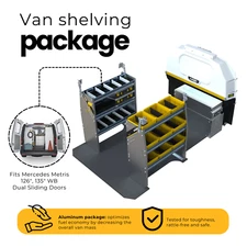 Aluminum Shelving Package – Fits Mercedes Metris 126"/135" WB Work Van | MMR-27