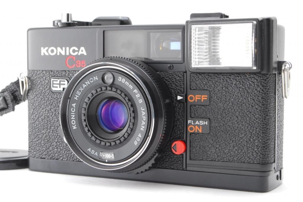 コニカ KONICA C35 EF HEXANON 38mm F2.8 MINT w/Case 】 KONICA C35 EF HEXANON 38mm F/2.8 Point