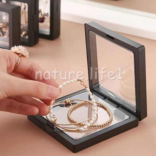 10X 3D Clear Floating Display Frame Shadow Box Stand Pendant Jewelry Case Holder - Picture 9 of 9