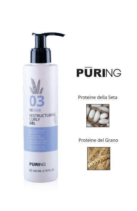 Puring 03 Rehab Curly Gel Ristrutturante Definizione Ricci 200ml