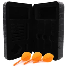 CUESOUL Professional Luxury PU Dart Case with Orange Teardrop Shape Dart Flights